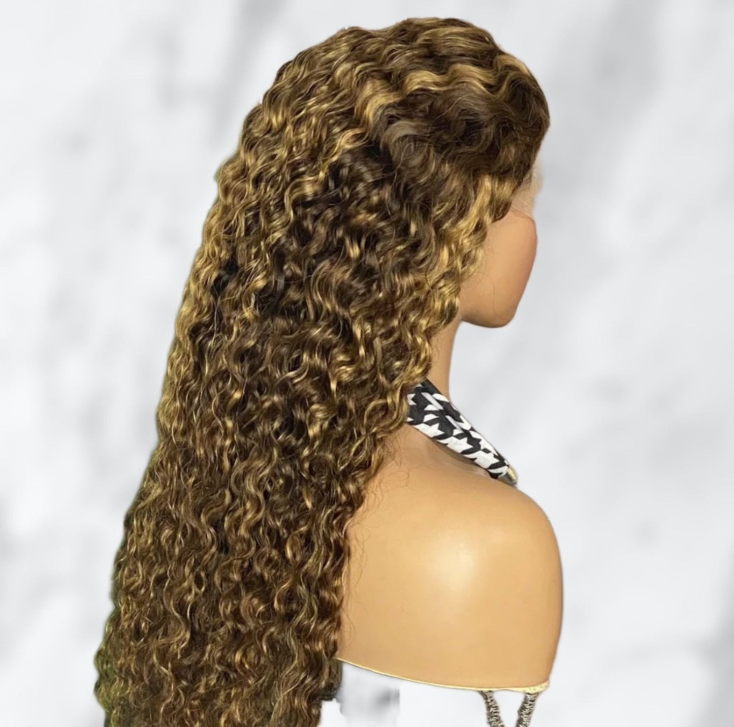 Karen's Hair 180% Density | Highlight 4/27 Brown Color Water Wave Wig 13x4 Lace Front Human Hair Wig