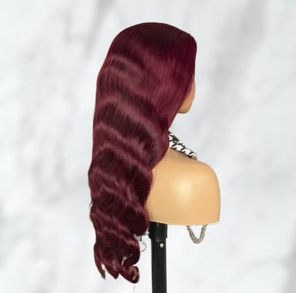 Karen's Hair 180% Density | 99j Wig Body Wave Lace Front Wig 13x4 Hair Wig