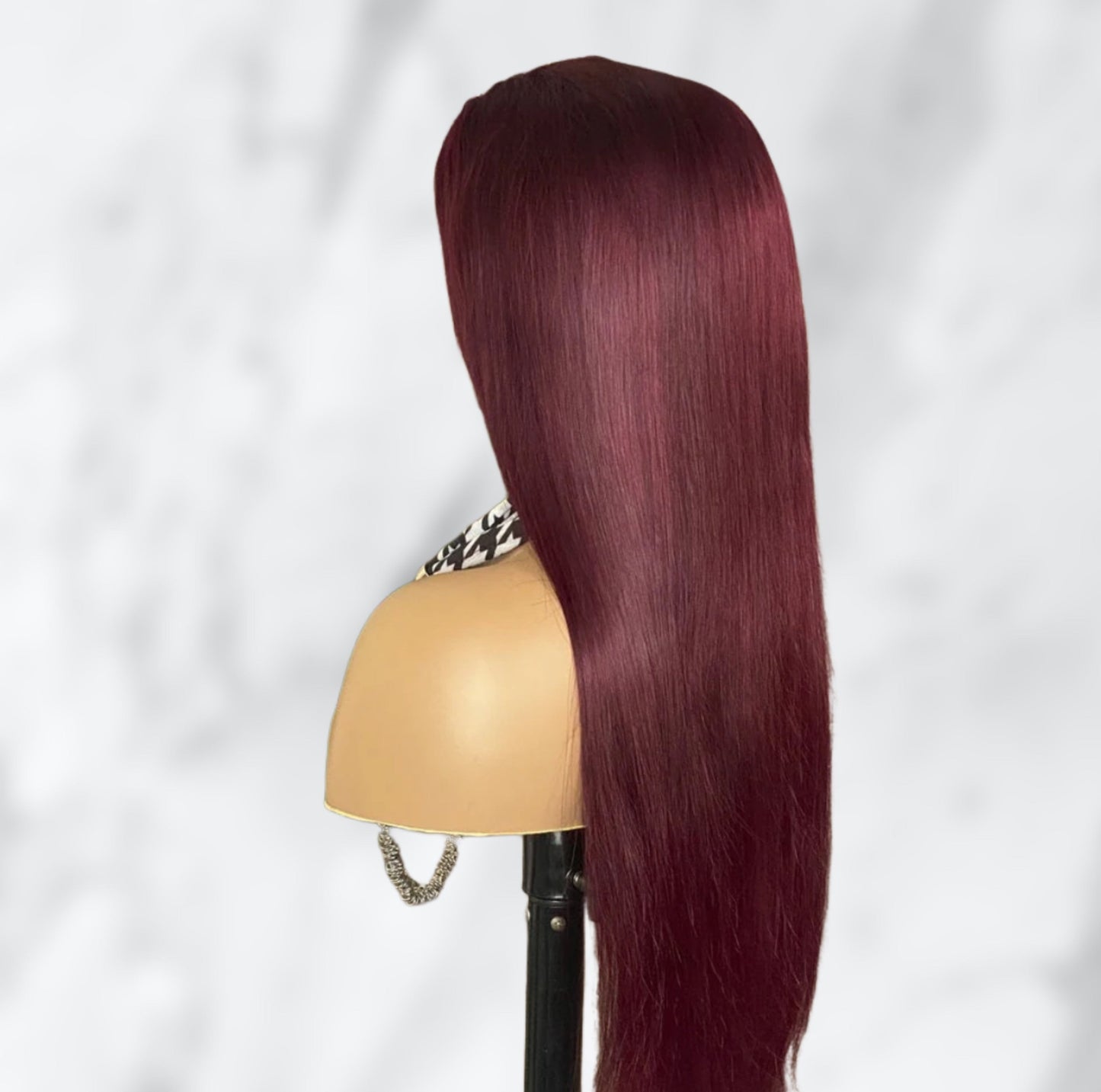 Karen's Hair 180% Density |99j Wig Human Hair Wig 13x4 Lace Front Wig Straight Lace Frontal Wig