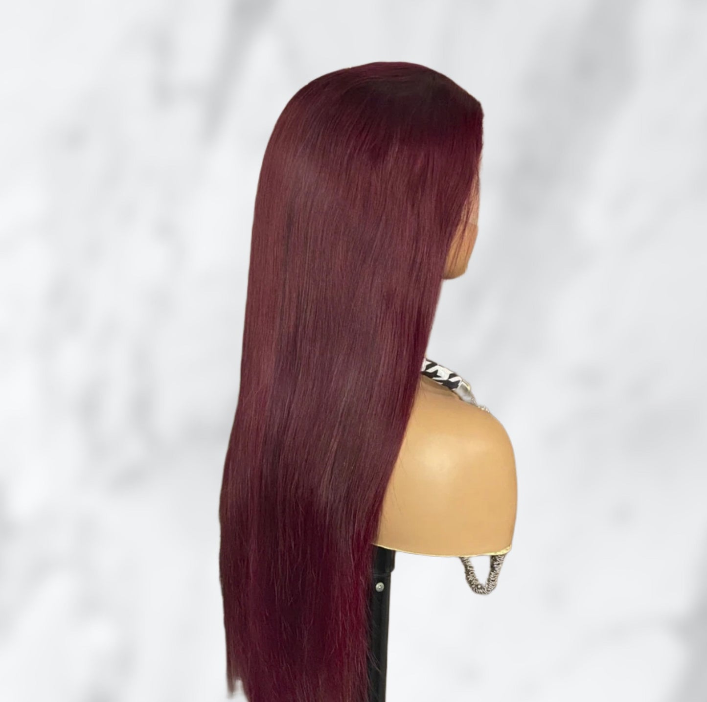 Karen's Hair 180% Density |99j Wig Human Hair Wig 13x4 Lace Front Wig Straight Lace Frontal Wig