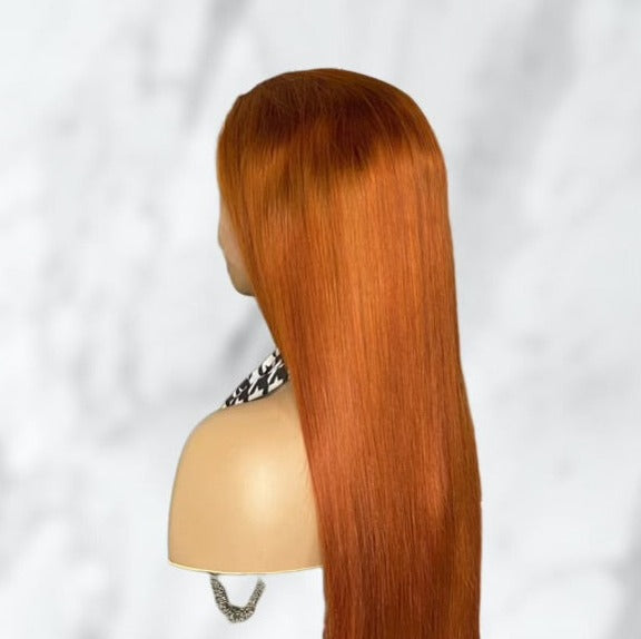 Karen's Hair 180% Density | Ginger #350 Lace Front Wig Straight Human Hair Wig 13x4 Lace Frontal Wig